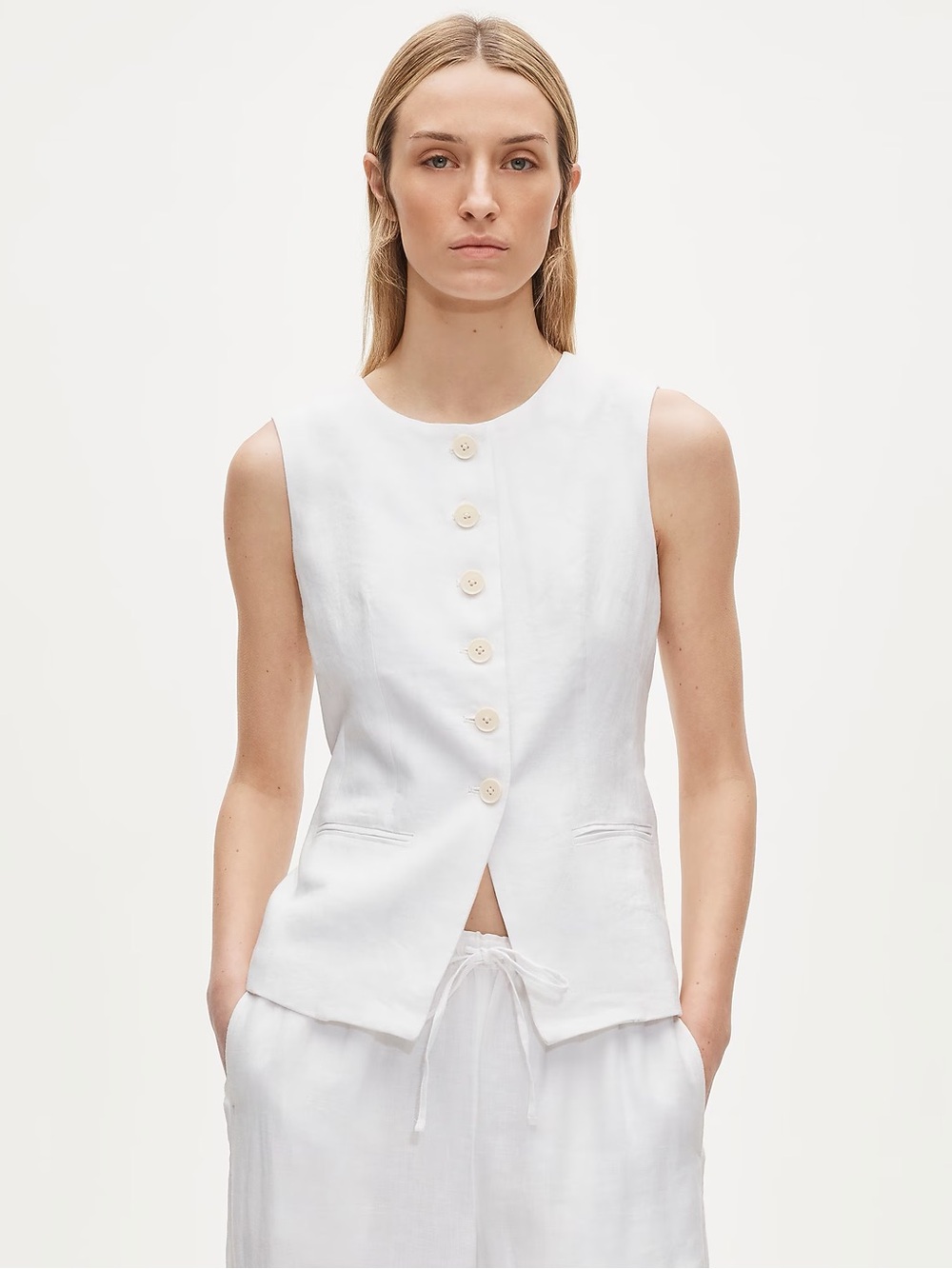 J Crew Cutaway vest top in linen